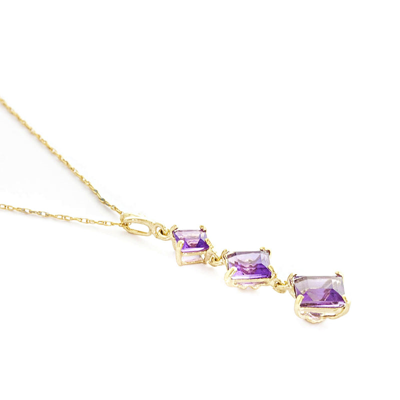 2.4 Carat 14K Solid Yellow Gold Sentimento Amethyst Necklace