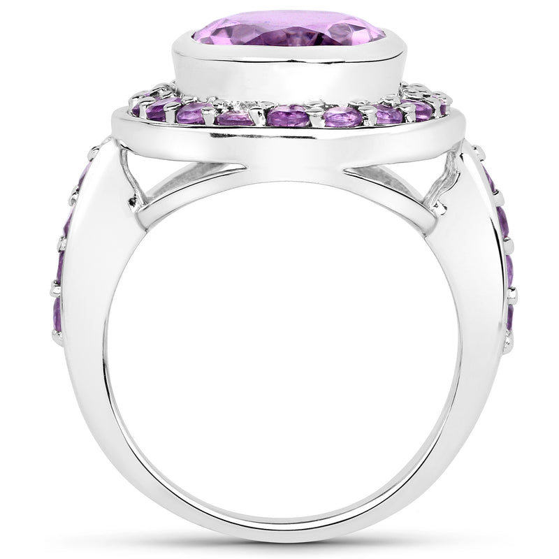 4.61 Carat Genuine Amethyst .925 Sterling Silver Ring