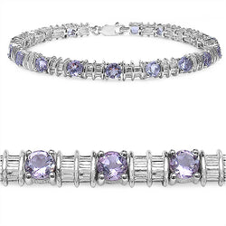 4.50 Carat Genuine Amethyst .925 Sterling Silver Bracelet