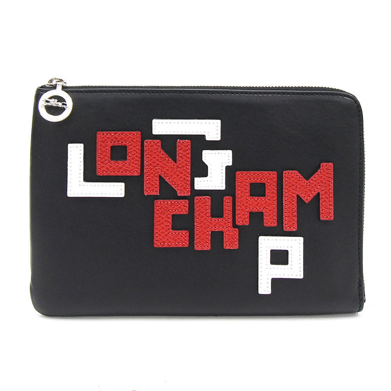 Longchamp Clutch Bag Le Preage Cuir LGP L4848 755 Black Leather Second Womens Mens