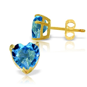 3.25 Carat 14K Solid Yellow Gold East Of Eternity Blue Topaz Earrings