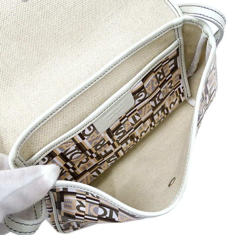 Salvatore Ferragamo PVC Shoulder Bag BeigeWhite