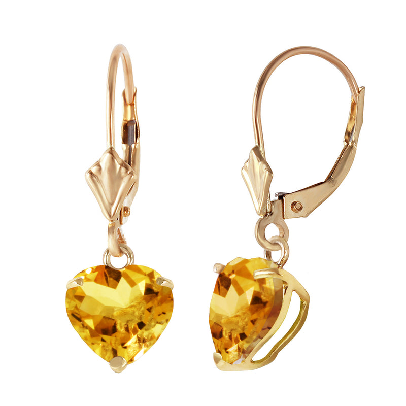 3.05 Carat 14K Solid Yellow Gold Cupid Citrine Earrings