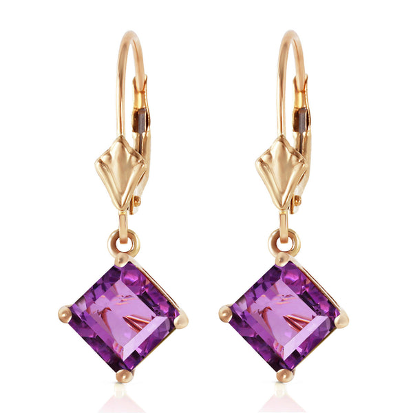 3.2 Carat 14K Solid Yellow Gold Excellence Amethyst Earrings