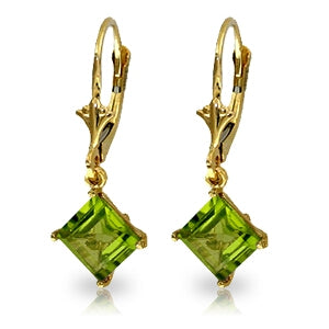 3.2 Carat 14K Solid Yellow Gold Evangelynne Peridot Earrings