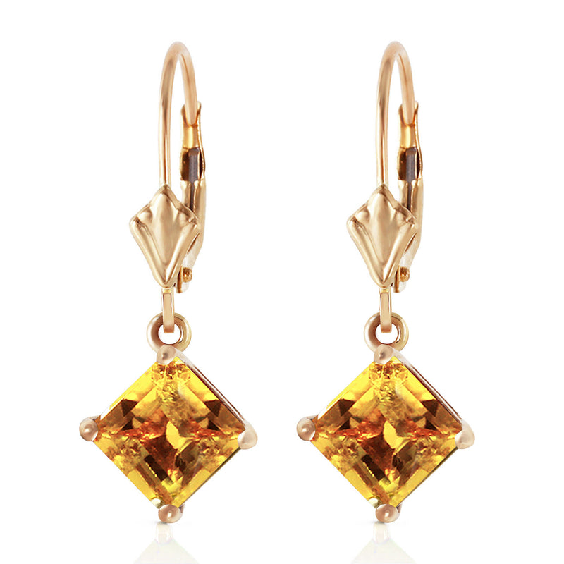 3.2 Carat 14K Solid Yellow Gold Pallas Citrine Earrings