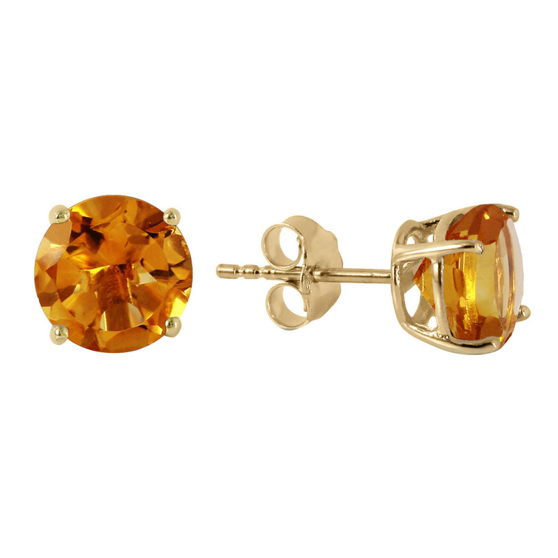 3.1 Carat 14K Solid Yellow Gold I Saw The Sun Citrine Earrings