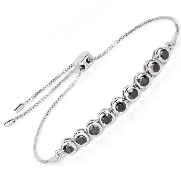 1.58 Carat Genuine Black Diamond .925 Sterling Silver Bracelet