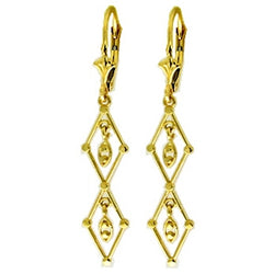 14K Solid Yellow Gold Luminous Chandelier Earrings