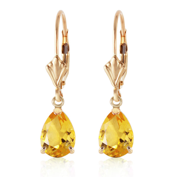 2.85 Carat 14K Solid Yellow Gold Extravaganza Citrine Earrings