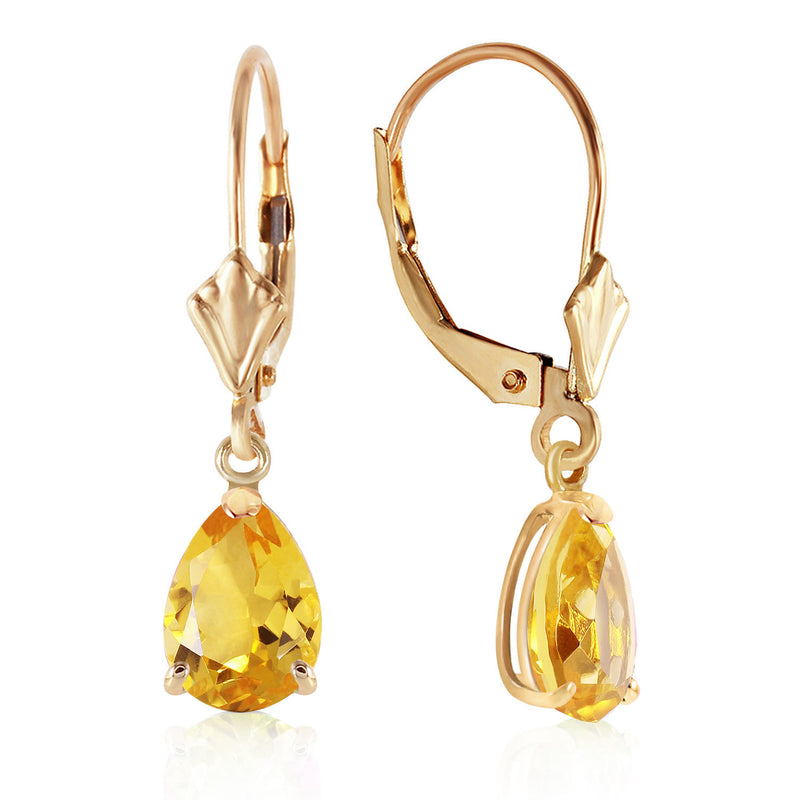 2.85 Carat 14K Solid Yellow Gold Extravaganza Citrine Earrings