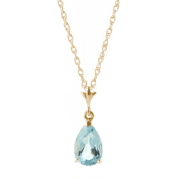 1.5 Carat 14K Solid Yellow Gold Duration Of Love Aquamarine Necklace