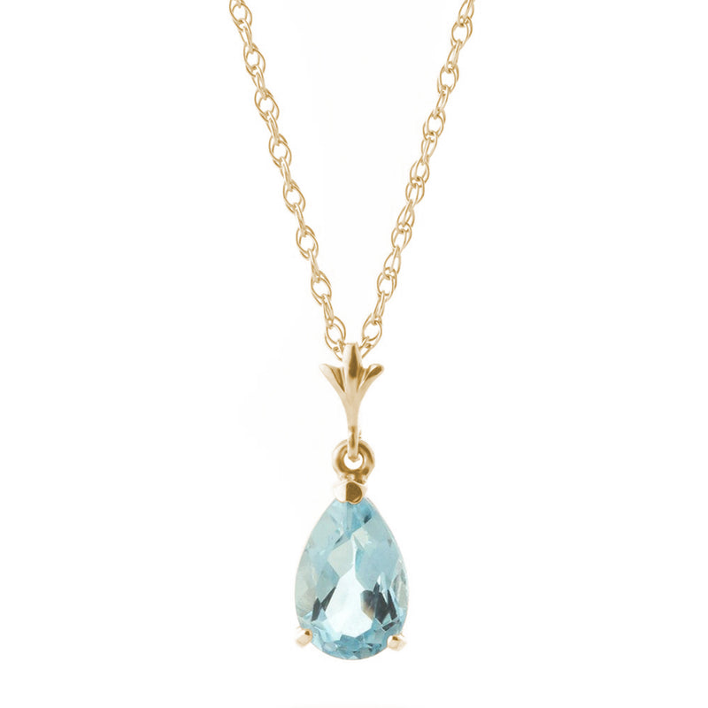 1.5 Carat 14K Solid Yellow Gold Duration Of Love Aquamarine Necklace