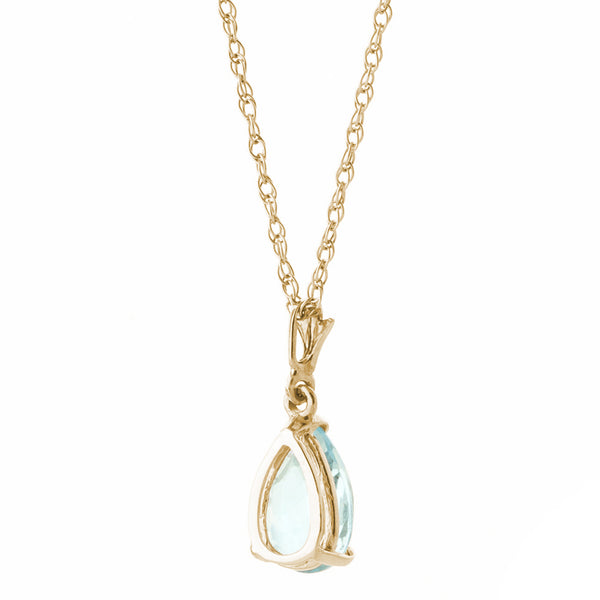 1.5 Carat 14K Solid Yellow Gold Duration Of Love Aquamarine Necklace