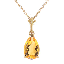 1.5 Carat 14K Solid Yellow Gold Love Struck Citrine Necklace