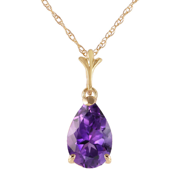 1.5 Carat 14K Solid Yellow Gold Memory Lane Amethyst Necklace