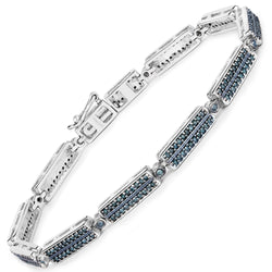 1.29 Carat Genuine Blue Diamond .925 Sterling Silver Bracelet