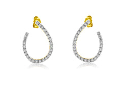 10K Yellow Gold 1/2 cttw Round-cut Diamond Hoop Earrings (H-I Color, I1-I2 Clarity)