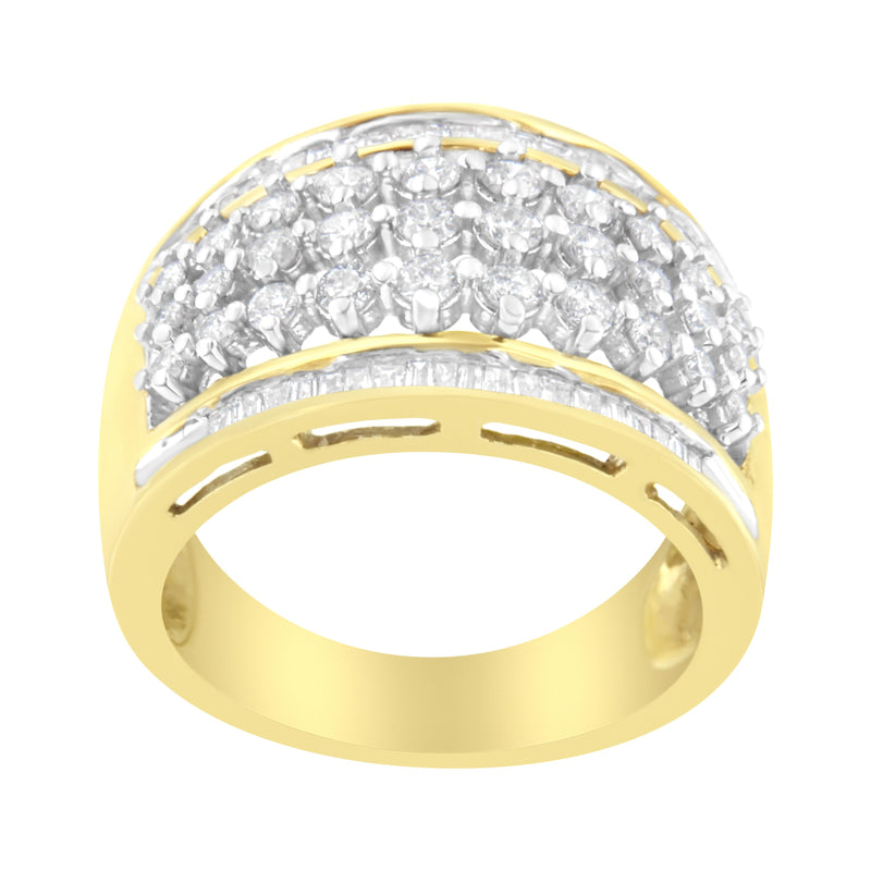 10kt Yellow Gold 1ct TDW Diamond Modern Band Ring (H-II1-I2)