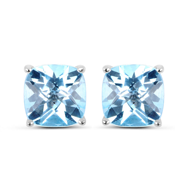 8.80 Carat Genuine Blue Topaz Sterling Silver Earrings