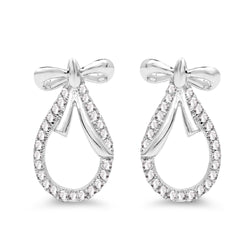 0.21 Carat Genuine White Diamond 14K White Gold Earrings (G-H Color, SI1-SI2 Clarity)