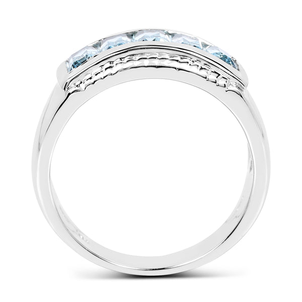 1.75 Carat Genuine Blue Topaz .925 Sterling Silver Ring