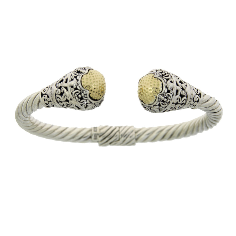 Bangle Bracelet Sterling Silver 18KT Gold