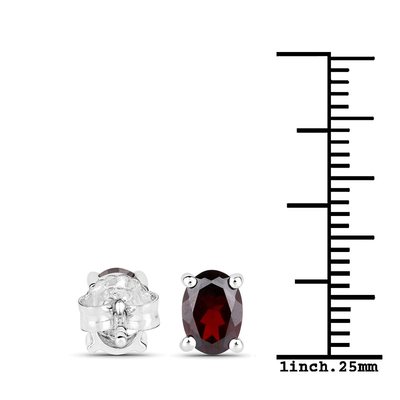 1.70 Carat Genuine Garnet .925 Sterling Silver Earrings