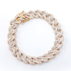 0.75 TW CTS DIAMONDS 18K GOLD PLATED DESIGNER BRACELET SIZE 7.3 INCHES