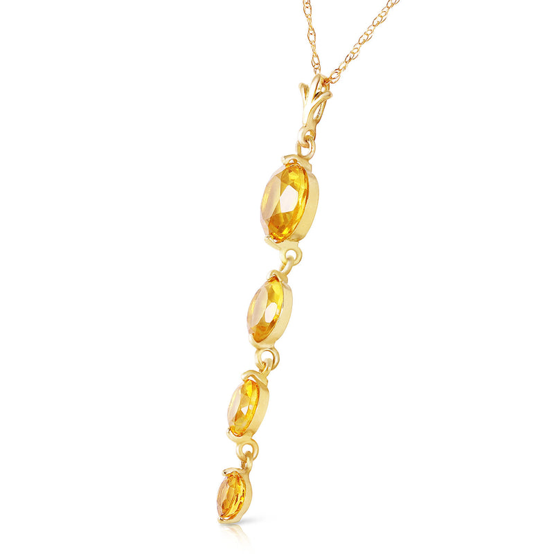 3.9 Carat 14K Solid Yellow Gold Sunday Night Citrine Necklace