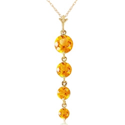 3.9 Carat 14K Solid Yellow Gold Sunday Night Citrine Necklace