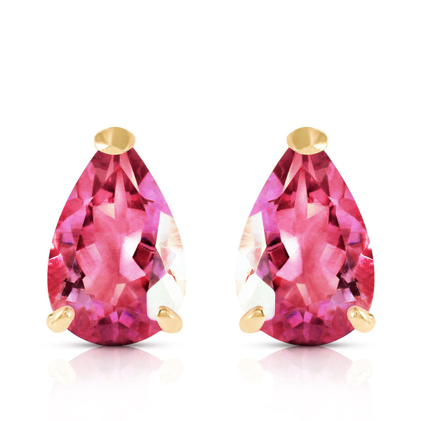 3.15 Carat 14K Solid Yellow Gold Gem Of A Woman Pink Topaz Earrings