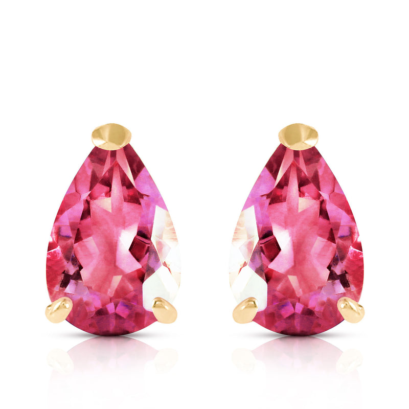 3.15 Carat 14K Solid Yellow Gold Gem Of A Woman Pink Topaz Earrings