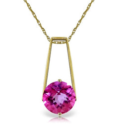 1.45 Carat 14K Solid Yellow Gold Sumptuous Moment Pink Topaz Necklace