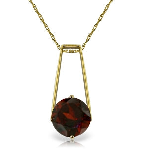 1.45 Carat 14K Solid Yellow Gold Winter Words Garnet Necklace