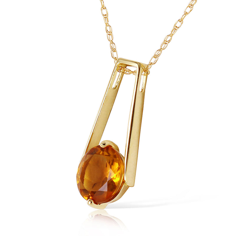1.45 Carat 14K Solid Yellow Gold Privacy Citrine Necklace
