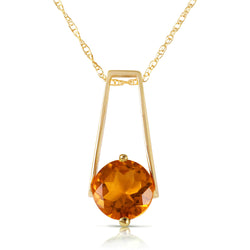 1.45 Carat 14K Solid Yellow Gold Privacy Citrine Necklace