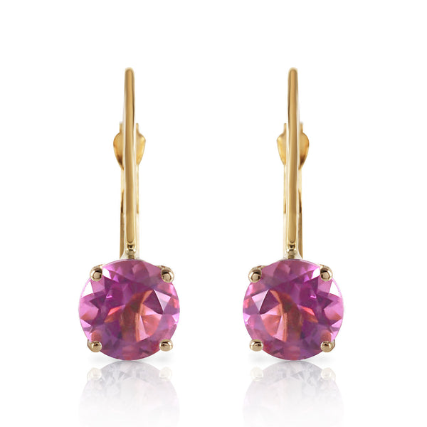 1.2 Carat 14K Solid Yellow Gold Iris Amethyst Earrings