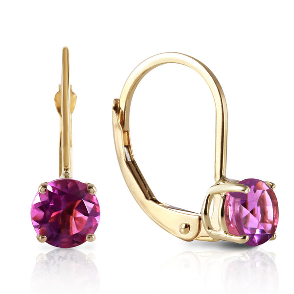 1.2 Carat 14K Solid Yellow Gold Iris Amethyst Earrings