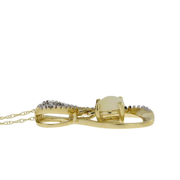 .03ct Opal Diamond Fashion Pendants 14KT Yellow Gold