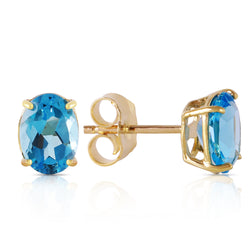 1.8 Carat 14K Solid Yellow Gold Will Sing For You Blue Topaz Earrings