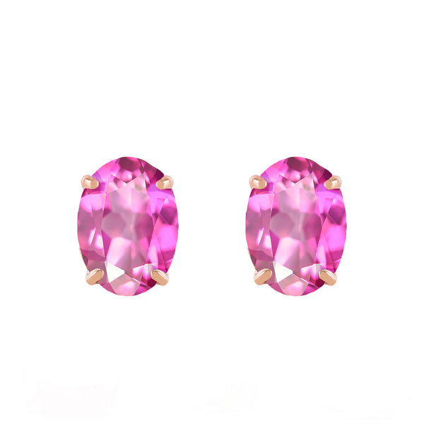 1.8 Carat 14K Solid Yellow Gold Falling In Love Again Pink Topaz Earrings