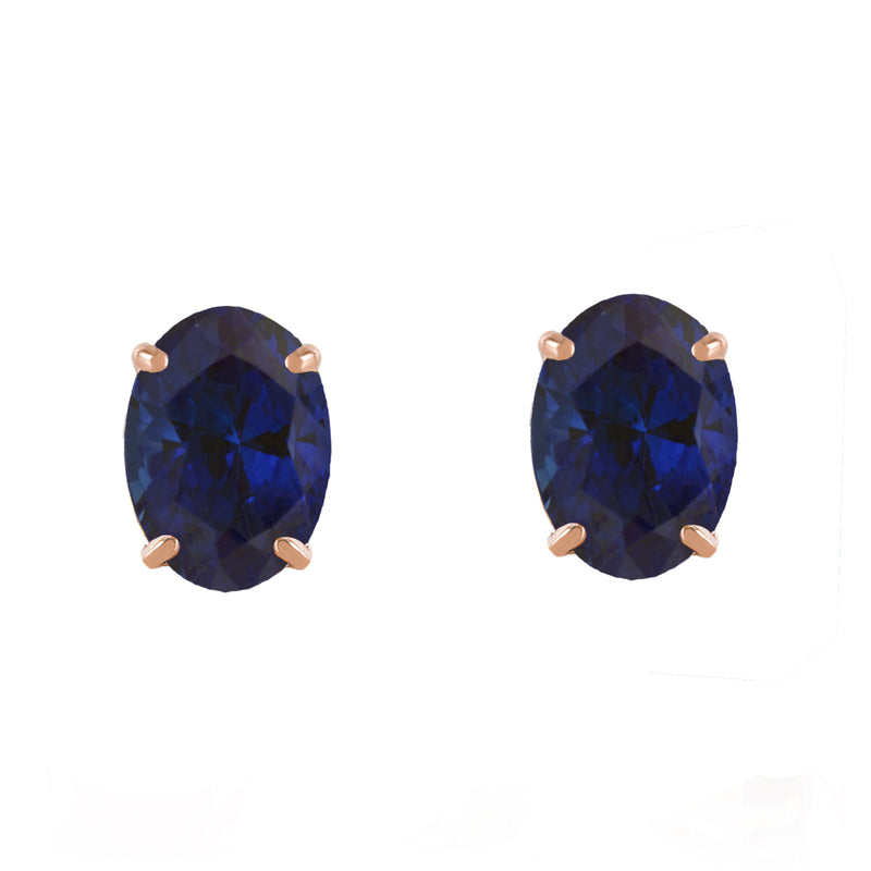 2 Carat 14K Solid Yellow Gold Stud Earrings Natural Sapphire
