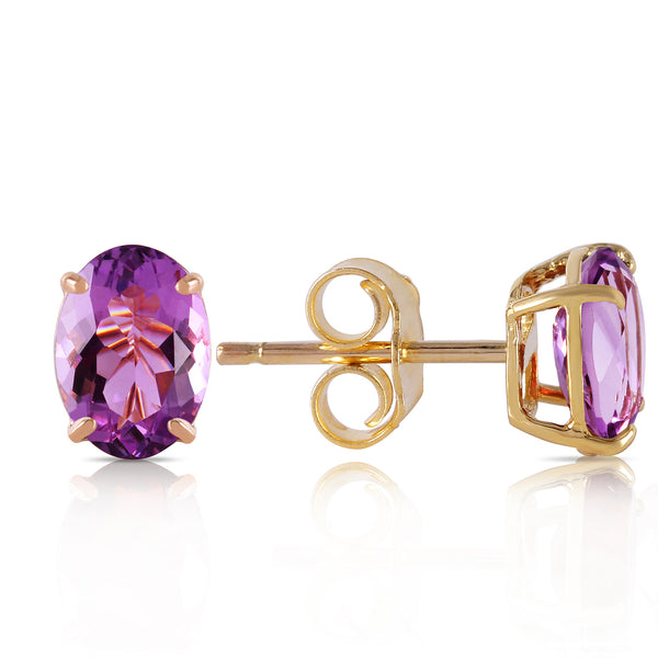 1.8 Carat 14K Solid Yellow Gold To Immortality Amethyst Earrings