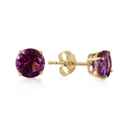 0.95 Carat 14K Solid Yellow Gold Sublime Target Amethyst Earrings