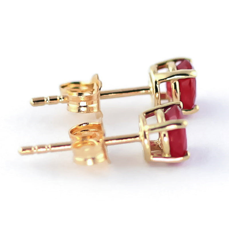 0.95 Carat 14K Solid Yellow Gold Fiercely We Believed Ruby Earrings