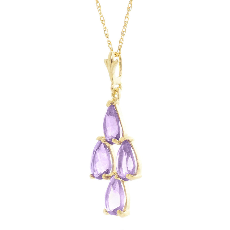 1.5 Carat 14K Solid Yellow Gold Sense And Sensations Amethyst Necklace