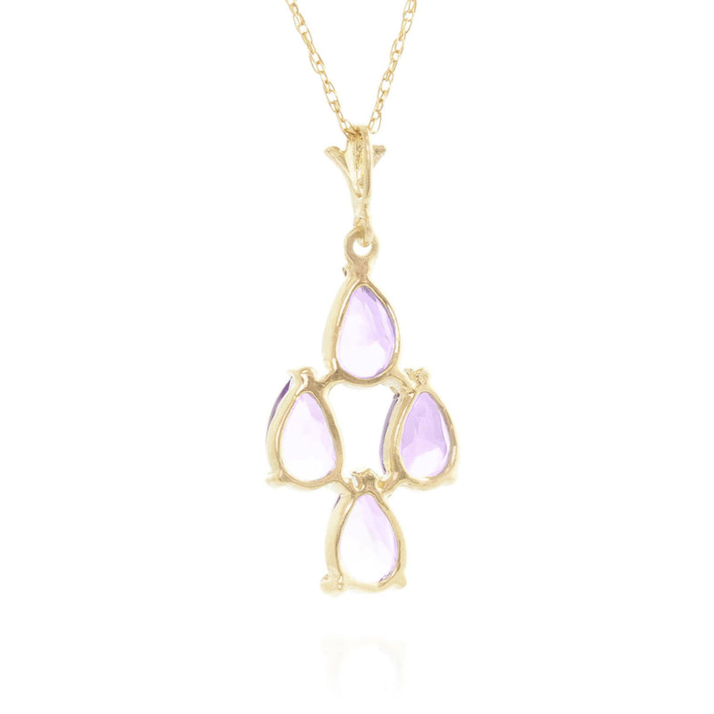 1.5 Carat 14K Solid Yellow Gold Sense And Sensations Amethyst Necklace
