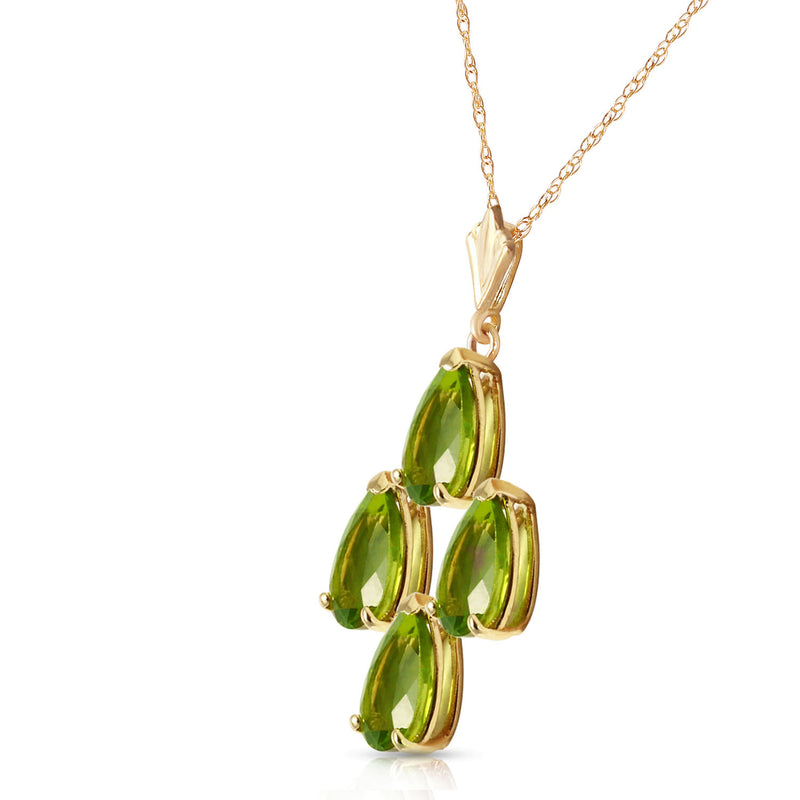 2.25 Carat 14K Solid Yellow Gold Aurora Leigh Peridot Necklace