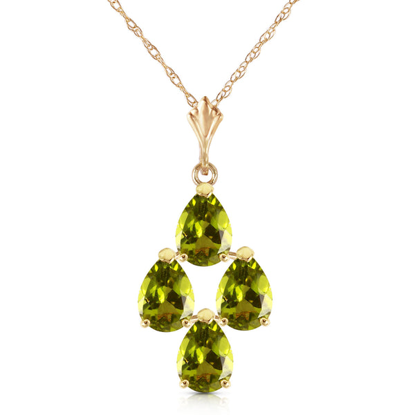 2.25 Carat 14K Solid Yellow Gold Aurora Leigh Peridot Necklace